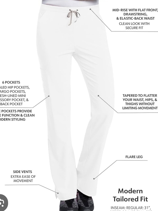 Urbane Pants - NWT Urbane White Scrub ants With Drawstring Waist 4xl Unisex